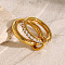 Stainless Steel Micro Pave Clear Cubic Zirconia Stacking Finger Rings, Golden, 7.2mm, US Size 8(18.1mm)