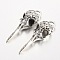 Tibetan Style Alloy Pendants, Raven Skull, Cadmium Free & Nickel Free & Lead Free, Antique Silver, 39~42.5x12.5x8mm, Hole: 5x4mm, about 310pcs/1000g
