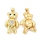 Brass Micro Pave Cubic Zirconia Pendants, Bear with Heart Charm, Mechanical Charm, Golden, Clear, 29x16x8.5mm, Hole: 4.5x3mm