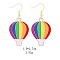 Alloy Dangle Earrings, Golden, Hot Air Balloon, 17x15mm