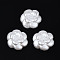 Opaque Resin Cabochons, Flower, White, 15x15x5mm