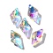 Glass Pendants, Rhombus, AB Color, Faceted, Clear AB, 19x12x5.5mm, Hole: 1.2mm