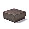 Paper Jewelry Set Boxes, with Black Sponge, for Necklaces and Earring, Square, Coconut Brown, 7.5x7.5x3.6cm