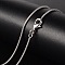 Brass Necklaces, Round Snake Chain, with Lobster Clasp, Platinum, 17.52 inch, 1.2mm