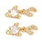Brass Micro Pave Cubic Zirconia Pendants, Goldfish Charms, Nickel Free, Real 18K Gold Plated, Clear, 19x8x4mm, Hole: 1.2mm