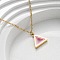 304 Stainless Steel Geometric Pendant Necklaces for Women, Real 18K Gold Plated, Medium Orchid, Triangle, 17.87 inch(45.4cm)