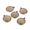 Tibetan Style Flat Round with Flower Alloy Big Pendants, Lead Free & Nickel Free & Cadmium Free, Antique Bronze, 54x46.5x2.5mm, Hole: 5mm, about 28pcs/328g