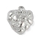 Brass Pendants, Cadmium Free & Nickel Free & Lead Free, Heart Charms, Real Platinum Plated, 13x11.5x4mm, Hole: 1.5mm
