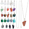 DIY Gemstone Pendant Necklaces Making Kits, with Classic Plain 304 Stainless Steel Cable Chain Necklaces, Nuggets, Necklaces: 17.7 inch(45cm), 12pcs/box