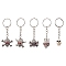 Halloween Theme PVC Plastic and Resin Keychain, with Iron Split Key Rings, Skull, WhiteSmoke, 7.6~8cm, Skull: 23.5~27.5x14~32.5x16.5~19.5mm