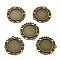 Tibetan Style Alloy Pendant Cabochon Settings, Flat Round, Antique Bronze, Tray: 25mm, 39x38x2.3mm, Hole: 2.3mm