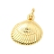 Brass Charms, with Jump Ring, Rack Plating, Long-Lasting Plated, Lead Free & Cadmium Free, Real 18K Gold Plated, Shell Shape, 14x14x4mm, Hole: 3.5mm