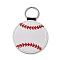 Sport Theme PU Leather Keychain, with Iron Ring, Ball, Baseball, 11.7cm