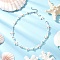 Starfish Synthetic Turquoise & Magnesite & Glass Seed Beaded Necklaces, with 304 Stainless Steel End Chains, Stainless Steel Color, Floral White, 16.34 inch(41.5cm)