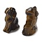 Natural Tiger Eye Carved Dog Figurines, for Home Office Desktop Decoration, 10~13x16~18x24~25mm