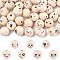 50Pcs 7 Colors Schima Wood Beads, Round with Smiling Face, Mixed Color, 20x18mm, Hole: 5mm