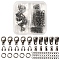 DIY Jewelry Making Finding Kit, Including Zinc Alloy Lobster Claw Clasps, Iron Jump Rings & Ends Chains & Crimp Ends, Brass Snap on Bails & Wire Guardian, Gunmetal, 5~50x3~4x1~6mm, Hole: 0.5~1.2mm, 184Pcs/box