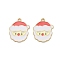 Alloy Enamel Pendants, Golden, Santa Claus, 26x21.5x1.5mm, Hole: 2.2mm