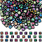 300Pcs Letter Acrylic European Beads, Horizontal Hole, Random Mixed Letters, Cube, Black, 6.5~7x7x7mm, Hole: 3.5mm