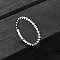 925 Streling Silver Plain Band Rings, Round Beads, Platinum, 2mm, Inner Diameter: 19mm