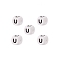 Cube with Letter Pattern Silicone Beads, Letter U, 12x12x12mm