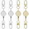 4Pcs 2 Colors Heavy Duty Alloy Retractable Keychain Clasps, Retractable ID Badge Key Reel Holder, with Double Swivel Clasps, DIY Keychain Making Supplies, Flat Round, Mixed Color, 115mm