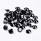 Diamond Shape Glass Rhinestone Cabochons, Pointed Back, Jet, 8x5mm, about 95~100pcs/bag