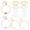 DIY Blank Oval Link Bracelet Making Kit, Including 304 Stainless Steel Cabochon Connector Settings & Slider Bracelet Making, Glass Cabochons, Golden & Stainless Steel Color, 24Pcs/box