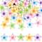 50Pcs 5 Colors Transparent Resin Cabochons, Flower, with Glitter Powder, Two Tone, Mixed Color, 27.5x29x7mm, 10pcs/color