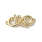 Brass Micro Pave Clear Cubic Zirconia Connector Charms, Butterfly Infinity, Golden, 12x23.5x2mm, Hole: 1mm
