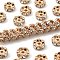 Brass Rhinestone Spacer Beads, Grade AAA, Wavy Edge, Nickel Free, Light Gold Metal Color, Rondelle, Crystal, 8x3.8mm, Hole, 1.5mm