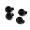 Ion Plating(IP) 304 Stainless Steel Crimp Beads, Round, Black, 4.5x3.5x2.5mm, Hole: 1mm