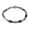 201 Stainless Steel Mariner Link Chain Bracelets, with 304 Stainless Steel Clasps, Stainless Steel Color, Black, 8-7/8 inch(22.6cm)