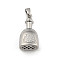 Brass Pendants, Tequila Bottle, Lead Free & Cadmium Free, Long-Lasting Plated, Platinum, 21x10.5x7mm, Hole: 4.5x2.5mm
