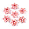 Handmade Porcelain Beads, Flower, Bright Glazed Porcelain, Pink, 16.5~17.5x15.5~16x6.5~7.5mm, Hole: 1.4~1.8mm