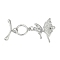 Brass Micro Pave Clear Cubic Zirconia Toggle Clasps, Butterfly, Platinum, Butterfly: 21x32x3mm, Hole: 1.4mm, Bar: 19x7x2.5mm, Hole: 1.5mm
