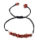 Natural Red Jasper Braided Bead Bracelets, 8-5/8 inch(22cm)