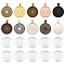 30Pcs 10 Colors Alloy Pendant Cabochon Settings, Plain Edge Bezel Cups, Flat Round, with 30Pcs Glass Cabochons, Mixed Color, Tray: 30mm, 40.5x32.5x2mm
