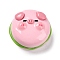 Opaque Resin Cute Pig Imitation Food Decoden Cabochons, Pink, 23x15mm