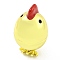 Rack Plating Brass Enamel Pendants, Long-Lasting Plated, Lead Free & Cadmium Free, Real 18K Gold Plated, Chick Charm, Red, 30x17.5x17.5mm, Hole: 1.8mm