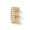 Brass Micro Pave Clear Cubic Zirconia Initial Multi-strand Links, Real 18K Gold Plated, Lead Free & Cadmium Free, Long-Lasting Plated, Rack Plating, Letter E, 10x5~9.5x4.5~5mm, Hole: 1.5~3.2x2~8mm