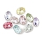 Glass Rhinestone Cabochons, Pointed Back & Back Plated, Faceted, Oval, Mixed Color, 8x6x4mm
