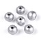 Spray Painted Round Natural Schima Wood Beads, Silver, 13~14x12.9mm, Hole: 2.8~3.5mm