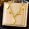 304 Stainless Steel Oval with Virgin Cross Pendant Necklaces for Women, Golden, 15.87 inch(40.3cm)