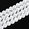 Baking Paint Glass Beads Strands, Round, Snow, 10~10.5mm, Hole: 1.2~1.5mm, about 83~84pcs/strand, 30.71~30.91 inch(78~78.5cm)