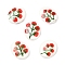 Handmade Porcelain Beads, Oval, Tomato, 21x17~18x7~9mm, Hole: 1.8~2.5mm