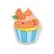 PVC Cabochons, Fruit Cup Cake, Orange, 29.5x24x4mm