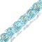 Gold Sand Lampwork Beads Strands, Tulip, Light Sky Blue, 12x10mm, Hole: 1.2mm, about 33pcs/strand, 31~32cm