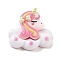 Opaque Resin & Plastic Cabochons, Unicorn, Cloud, 26.5x27x10mm