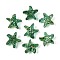 Picasso Transparent Glass Beads, Starfish, Sea Green, 14.5~15x16x8.5~9mm, Hole: 1~1.1mm, about 375pcs/pound